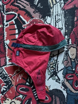 Vintage Patagonia Winter Hat Trapper/ushanka With Ear Flaps Winter Red And Teal - Image 1 of 3