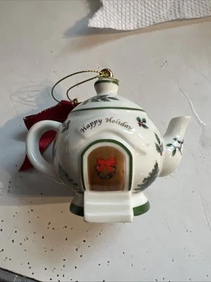 Christmas Spode Happy Holidays Miniature Tea Pot Ornament - Image 1 of 4