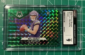 2024 Panini Mosaic JJ McCarthy - NFL Debut #275 Green Mosaic (RC) CGC 9 Vikings - Picture 1 of 5