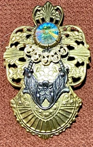 Engel der Liebe JANE DAVIS 1997 goldfarbene offene filigrane Brosche Anstecknadel AOL SIGNIERT - Bild 1 von 3