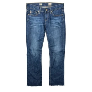 AG Adriano Goldschmied Tomboy Relaxed Straight Leg Low Rise Jeans ausgefranster Saum 25 - Bild 1 von 7