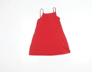 Next Girls Red Knee Length Sleeveless Dress - Picture 1 of 12