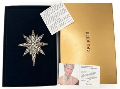 Heidi Daus Signed Elegant Crystal 12-Point Star Christmas NYE Pin/Brooch NiBwT - Image 1 of 4