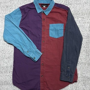 Pacsun Hemd Herren Größe L Colorblock Retro Style Button Down Kurzarm - Bild 1 von 8