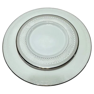 Kate Spade Lenox Whitaker Street & Cypress Point Plates Set of 2 – Silver Trim - Picture 1 of 4