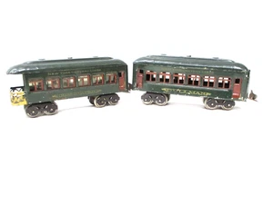 Lionel 610, 612 Pullmans verde oscuro preguerra calibre O X7324 - Imagen 1 de 12