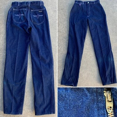 Jeans De Colección Lord Isaacs Cintura Alta Garra Cremallera Bordada Bolsillos Occidentales Años 70 80 Foto 1 de 4