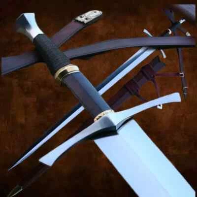 Espada personalizada forjada a mano lista para la batalla, espada larga de cuervo, espada de caballero medieval Foto 1 de 4