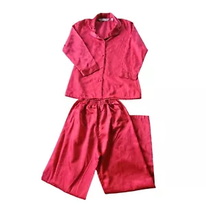 Pigiama donna Victoria's Secret rosso XS set bottoni cotone spazzolato vintage festivo - Foto 1 di 21