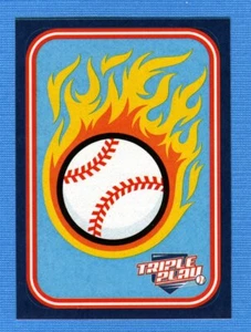 2012 Panini Triple Play Sticker #1 Flaming Baseball - Picture 1 of 1
