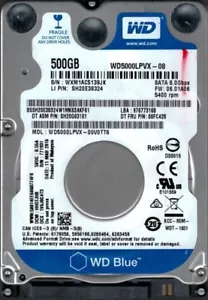 WD5000LPVX-08V0TT6 DCM: HHOTJHB Western Digital 500GB - Bild 1 von 1