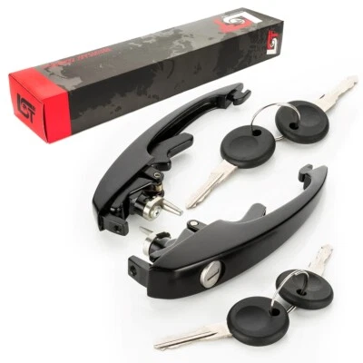 2x Puerta con cerradura delantera exterior izquierda/derecha negro mate para VW Karmann Ghia Foto 1 de 4