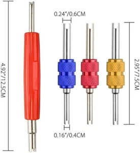 Dual End Truck Auto Tire Valve Stem Core Removers Repair Tools R134 R12 A/C HVAC - Picture 1 of 5