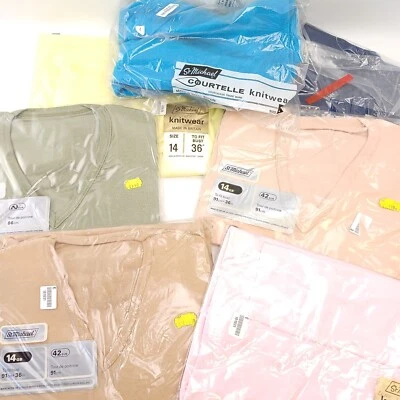 Job Lot 6 x DEADSTOCK 60s 70s St Michael Sweaters Size S M 10 12 - Image 1 of 4