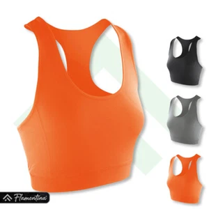 Womens Crop Top Quick Dry Gym Soft Fitness Vest Running Cycling Yoga Sport Spiro - Picture 1 of 9