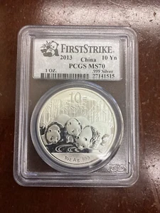 2013 10 Yn China PCGS MS70 Panda First Strike - Picture 1 of 2