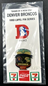 1993 Lapel Pin Series #2 - NFL Denver Broncos Coca-Cola & 7-Eleven NIP - Picture 1 of 2