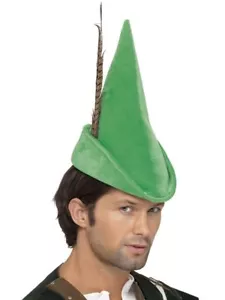Smiffys Grün Robin Hood Peter Pan Hut Erwachsene Buch Tag Herren Damen Kostüm - Bild 1 von 1