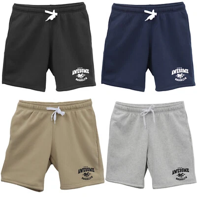 Men's Fleece Shorts Casual Sports Sweat Pants w Elastic Waist Drawstring Pockets - Image 1 of 4