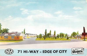 Tarjeta postal Terry's Motor Court 71 HI-WAY Edge of City Fort Smith, AR de colección años 60 - Imagen 1 de 2