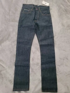 Neu mit Etikett seltene DURKL Herrenjeans 30 blau Raw Selvage Denim Knopfleiste schmal gerade - Bild 1 von 17