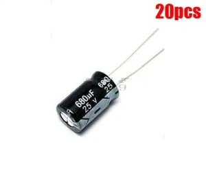 20Pcs 10MMX17MM Radial 680Uf 25V 105C Electrolytic Capacitor New Ic zx - Picture 1 of 2