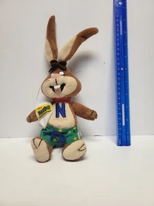 Vtg Nesquik Rabbit Plush 10 Inches Bendable Ears Swim Trunks Towel - Picture 1 of 8