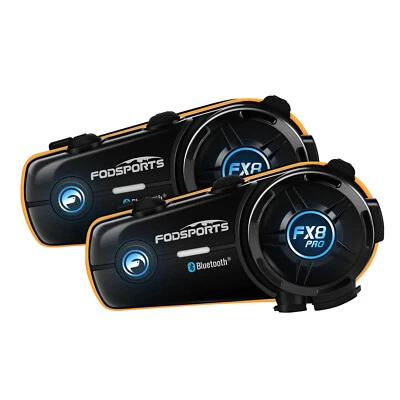 2x FX8 PRO Bluetooth Motorcycle Helmet Intercom Motorbike Headset 2000M 10-way - Image 1 of 4