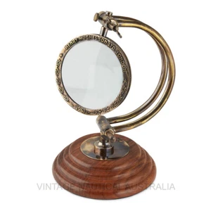 Brass Magnifying Glass HENRY HUGHES SON Adjustable Antique Vintage Magnifier 15 - Picture 1 of 5