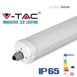 V-TAC VT-6076S TUBO LED PLAFONIERA 18W LAMPADINA 60CM IMPERMEABILE ESTERNO IP65 - Foto 1 di 8