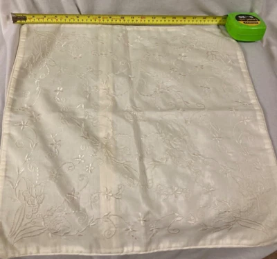 2 Fundas de Almohada Crema Mezcla Seda Funda de Almohada Bordada Cremallera 20" Foto 1 de 3