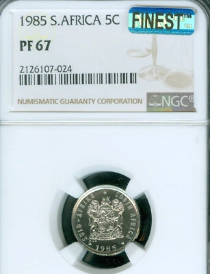 1985 SOUTH AFRICA 5 CENTS NGC PF67 MAC SPOTLESS  * - Image 1 of 2