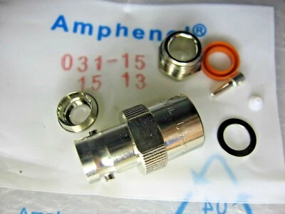 Amphenol RF Series 031-15 Straight BNC Bayonet Jack Connector UG-261/U 50 Ohm - Image 1 of 4
