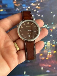 HERMES AR4.810 ARCEAU BROWN DIAL LEATHER AUTOMATIC MEN'S WATCH 40 mm - Picture 1 of 10