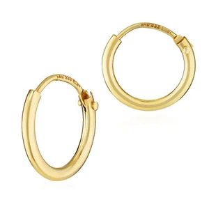 Par (2 Piezas) Pendientes Oro Criollo 333 Hombre Mujer 11mm OK9 - Imagen 1 de 1