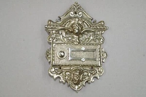 Placa de timbre de latón macizo placa de timbre botón de timbre estilo antiguo 17 cm x 11 cm - Imagen 1 de 7