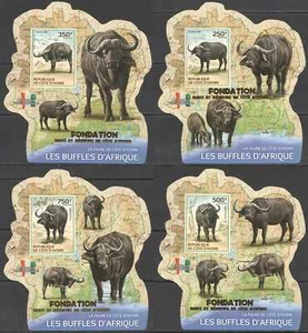 LX244 IMPERF!!! GOLD 2014 IVORY COAST BUFFALOS #1584-1587 UV KARTON 4BL POSTFRISCH - Bild 1 von 3
