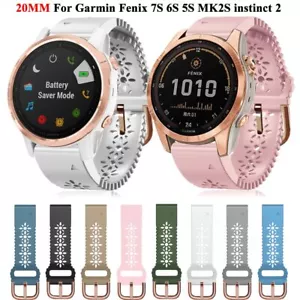 Spitze Silikon Uhrenarmband für Garmin Fenix 7S 6S Pro 5S Instinct 2S Easyfit Armband - Bild 1 von 20