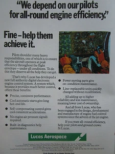 1/1981 PUB LUCAS AEROSPACE DIGITAL ELECTRONIC ENGINE CONTROL SYSTEM ORIGINAL ANZEIGE - Bild 1 von 1