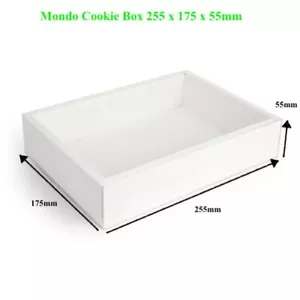 CAKE BOXES MONDO COOKIE BOXES CLEAR LID 255x175x55mm 10Pk GIFT BISCUIT BOXES - Picture 1 of 1