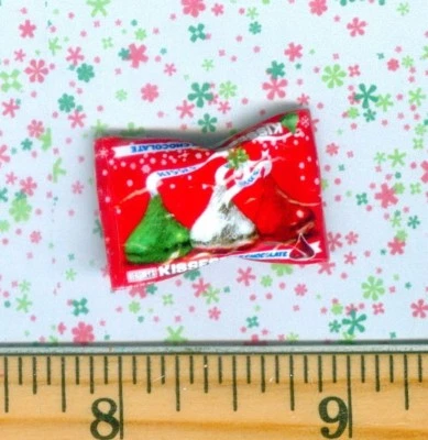 Dollhouse Miniature Size Christmas Chocolate Kisses Candy BAG