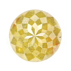 1.14 CT Natural Loose Round Rose Cut Diamond 6.10 MM Yellow Color Diamond LQ8841 - Picture 1 of 8