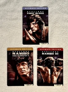 Rambo First Blood Set BLOCKBUSTER BACKER CARDS 5 1/2x8 NO MOVIES - Picture 1 of 1