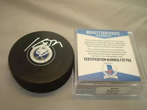 Kyle Okposo Signed Buffalo Sabres Hockey Puck Autographed Beckett BAS COA 1A - Picture 1 of 3