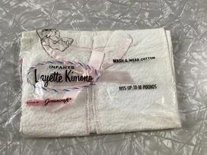 Vintage NIP Infant Layette Kimono Cotton Seersucker Material 1960s - Picture 1 of 2