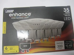 6 pack Feit Enhance LED 35W Watt Light Bulb GU10 Bright 3000k lumens Dimmable - Picture 1 of 6