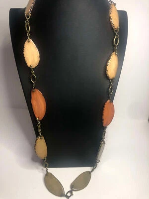 992 Premier Designs Acrílico Imitación Piedra Grueso Eslabón Latón Antiguo Collar 36" Foto 1 de 3