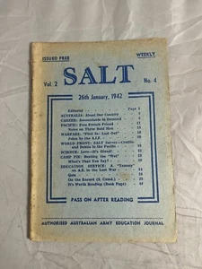 SALT Magazine Volume 2 No 4 26th January 1942 Authorised Australian Army Educati - Picture 1 of 3