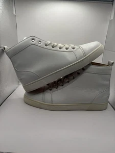 Christian Louboutin White High Top Sneaker No Box EU 45 US 12 Clean - Bild 1 von 13