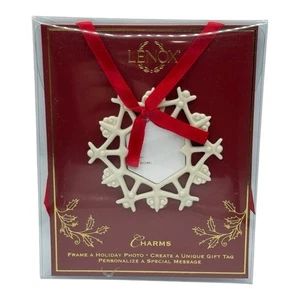 Lenox Charms Ivory Snowflake Holiday Photo Ornament – New - Picture 1 of 4